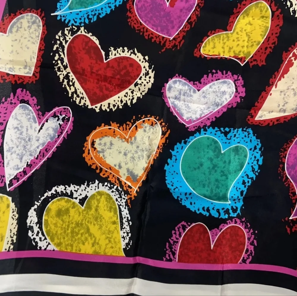 Vintage Linda Dano Silk Over-sized Scarf Multi-colored Scarf - Picture 3 of 6